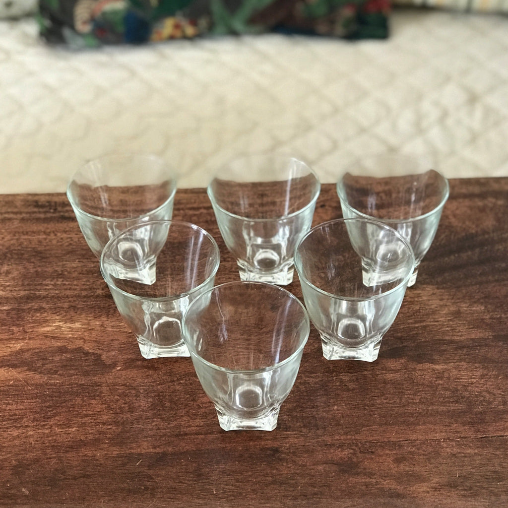 Lot de 4 ou 6 verres gobelets à eau évasés base carrée - Hello Broc