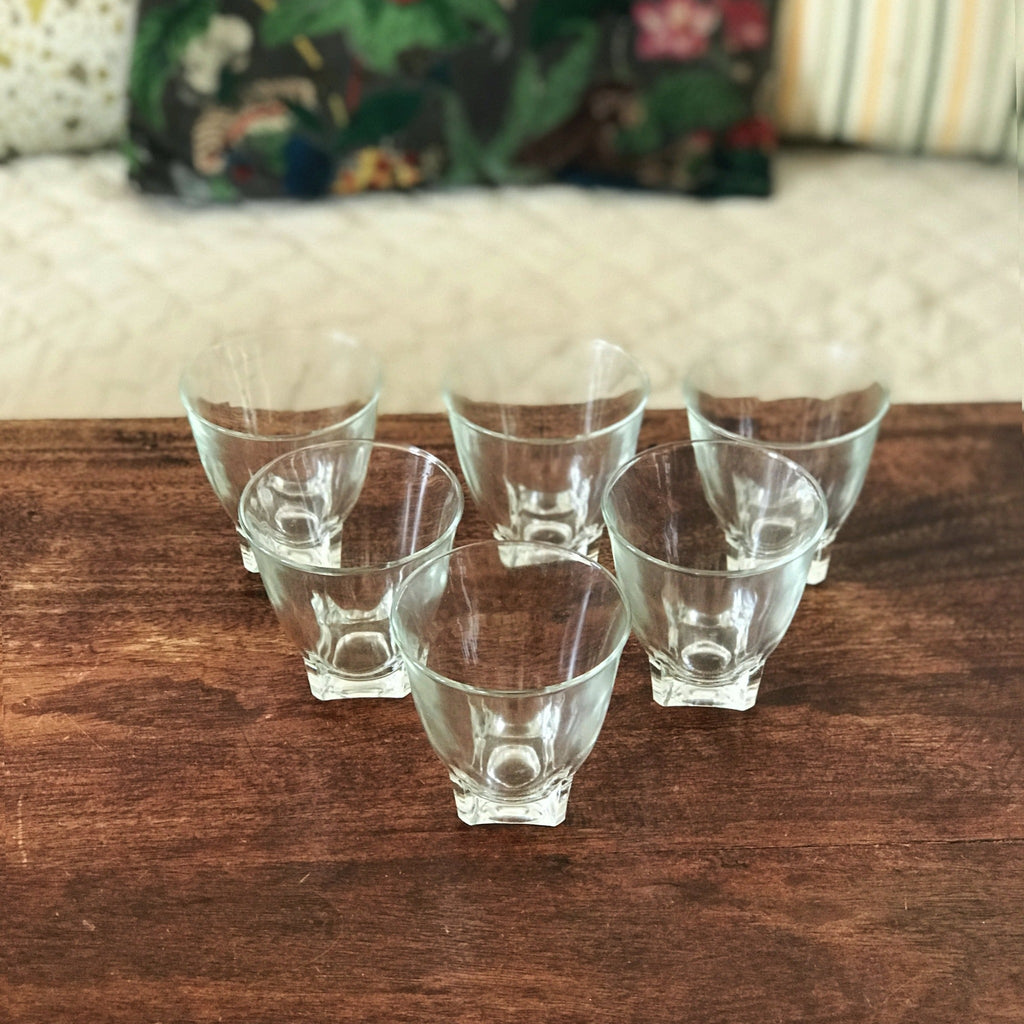 Lot de 4 ou 6 verres gobelets à eau évasés base carrée - Hello Broc