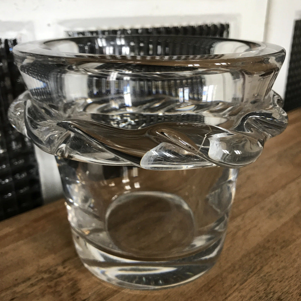 Seau à glace ou glaçons années 60 en cristal de Daum France par Hello Broc brocante en ligne
