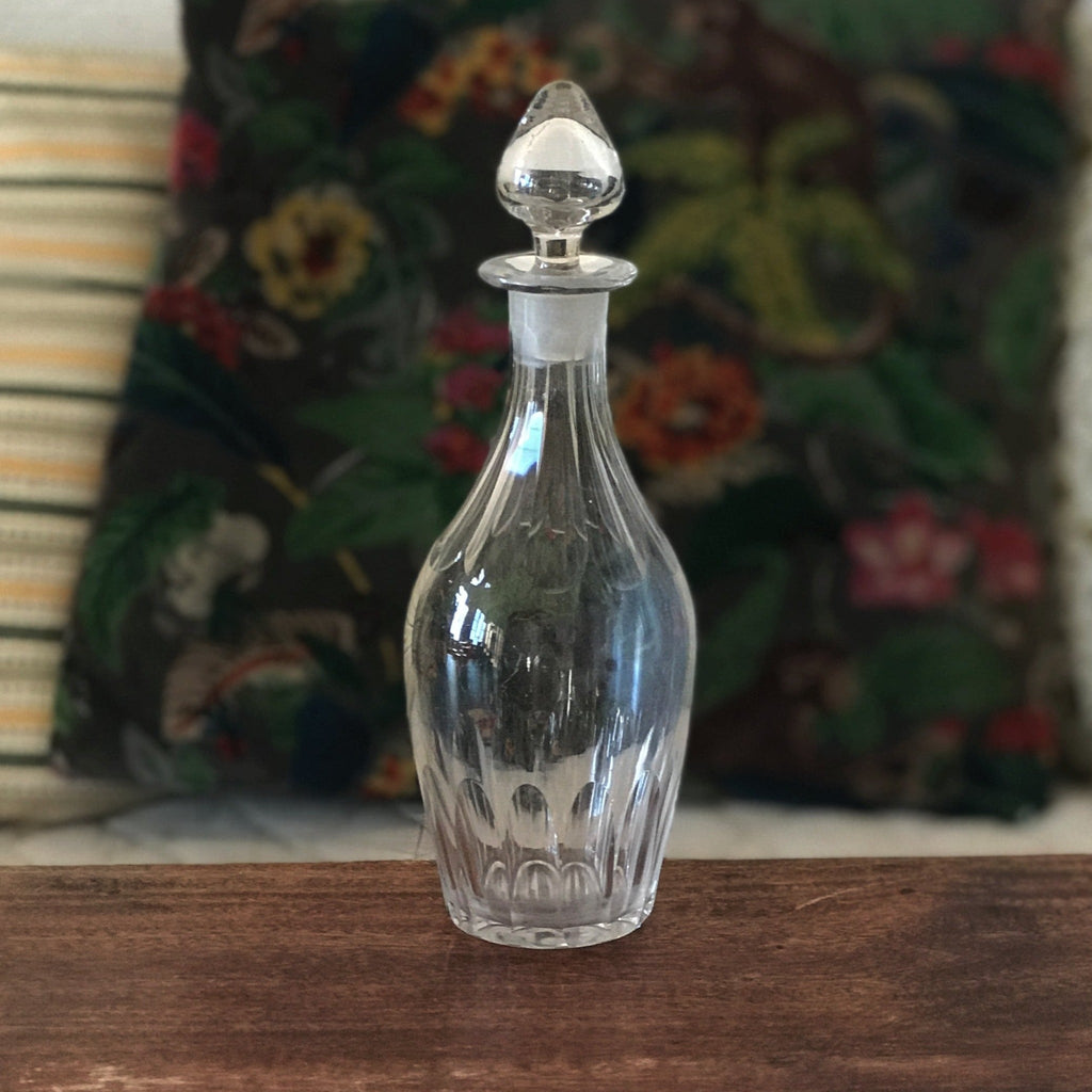 Carafon en cristal de forme ovoïde avec son bouchon d'origine fin XIXème début XXème siècle - Hello Broc