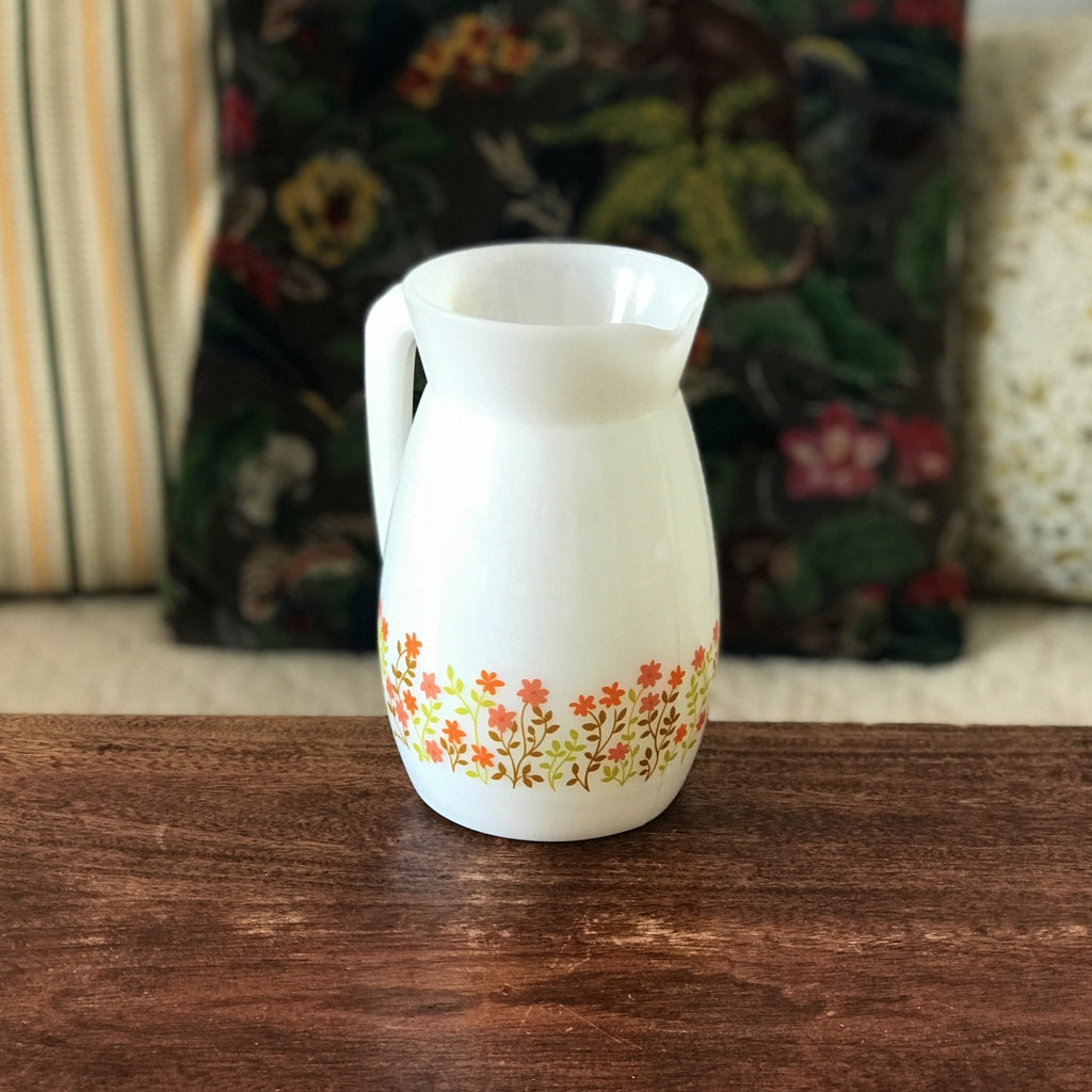 Pichet vintage publicitaire Shell verre opalin blanc 1L par Hello Broc brocante en ligne