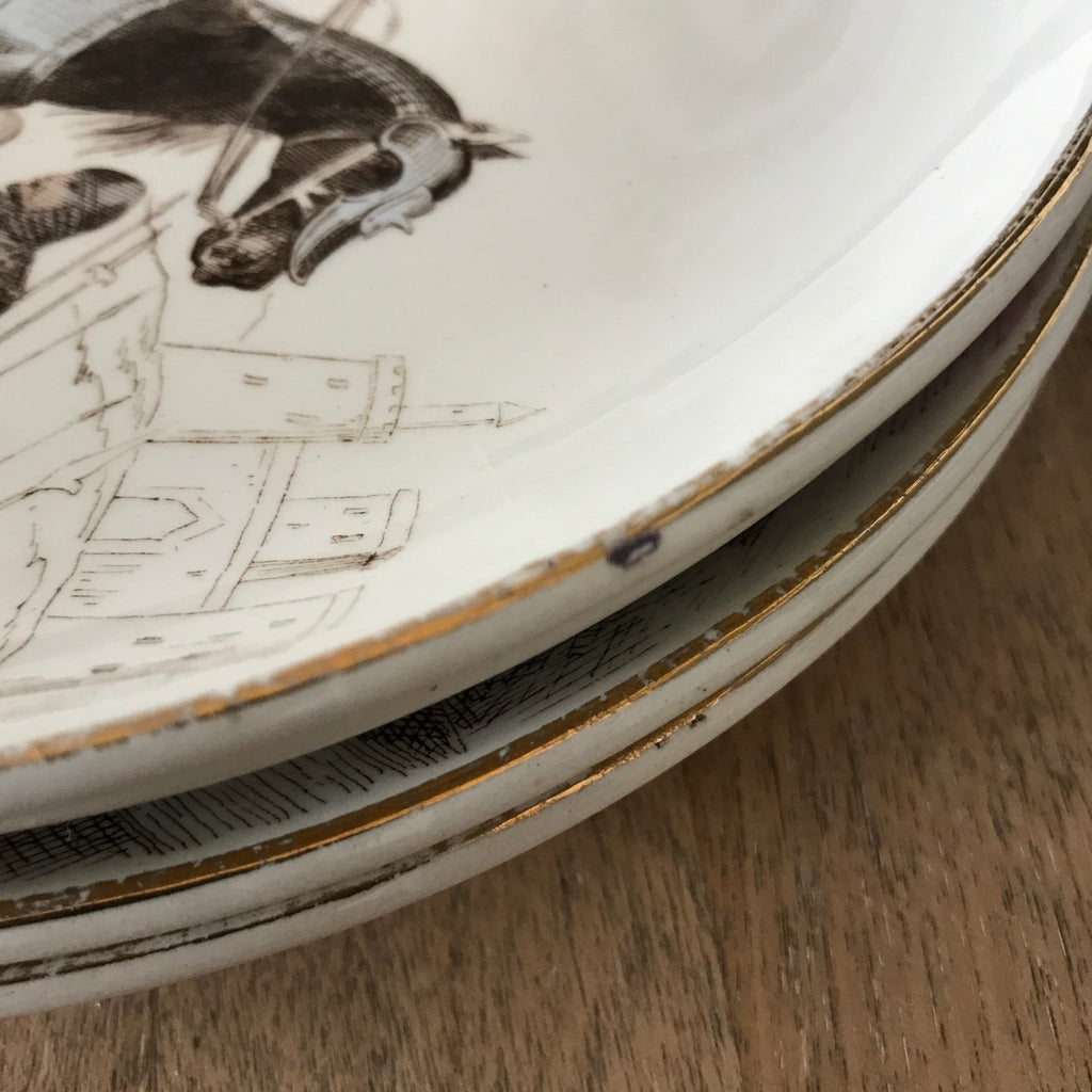 Lot de 6 assiettes en faïence polychrome Creil & Montereau Nos Gloires Militaires - Hello Broc