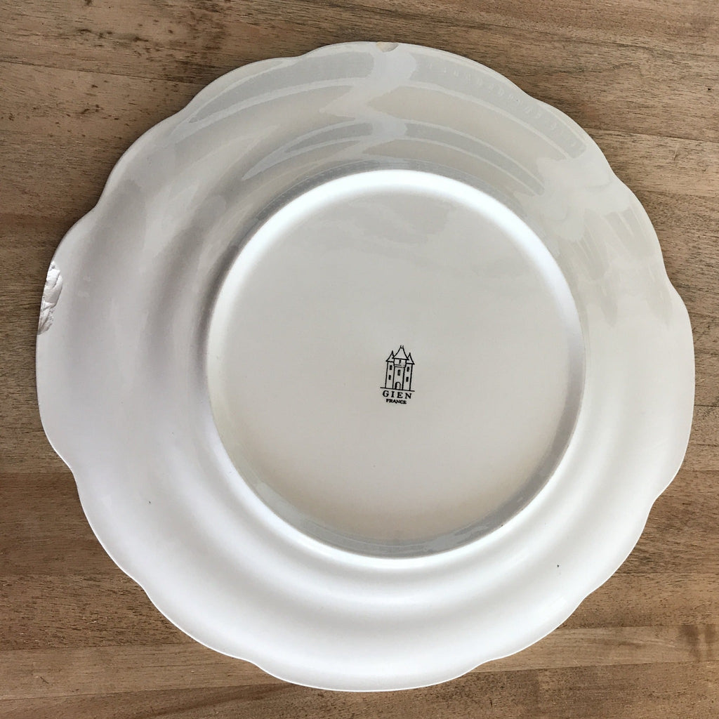Plat de service pour gâteau ou tarte en faïence de Gien par Hello Broc brocante en ligne