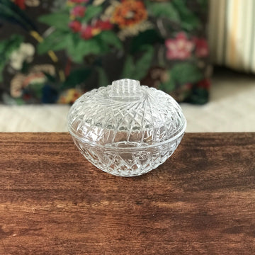 Bonbonnière drageoir en verre moulé incolore - Hello Broc
