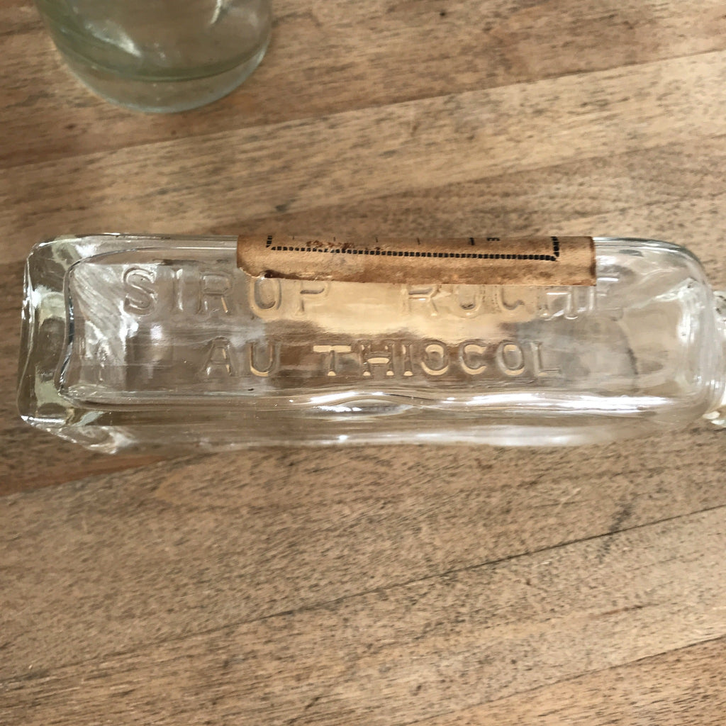 Lot de 2 flacons bouteilles de pharmacie en verre moulé - Hello Broc