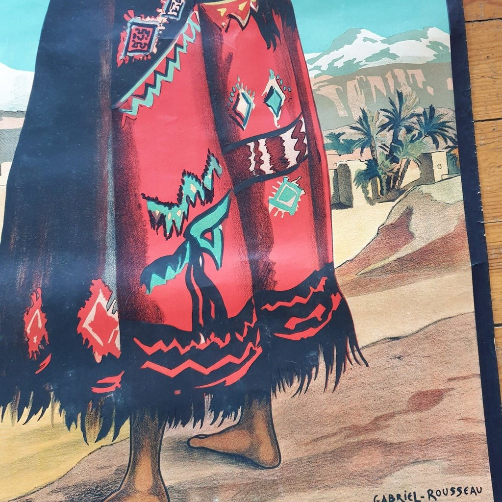Affiche publicitaire vintage ' Venez au Maroc ' d'après Gabriel Rousseau Circa 1950 1960 - Hello Broc
