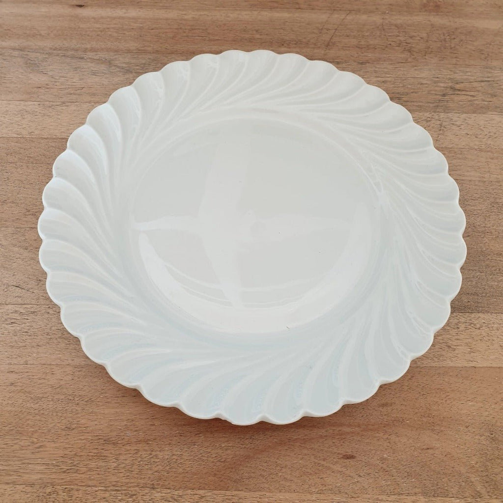 Assiette plate en porcelaine blanche de Limoges Haviland modèle Torse d. 21,5 cm - Hello Broc