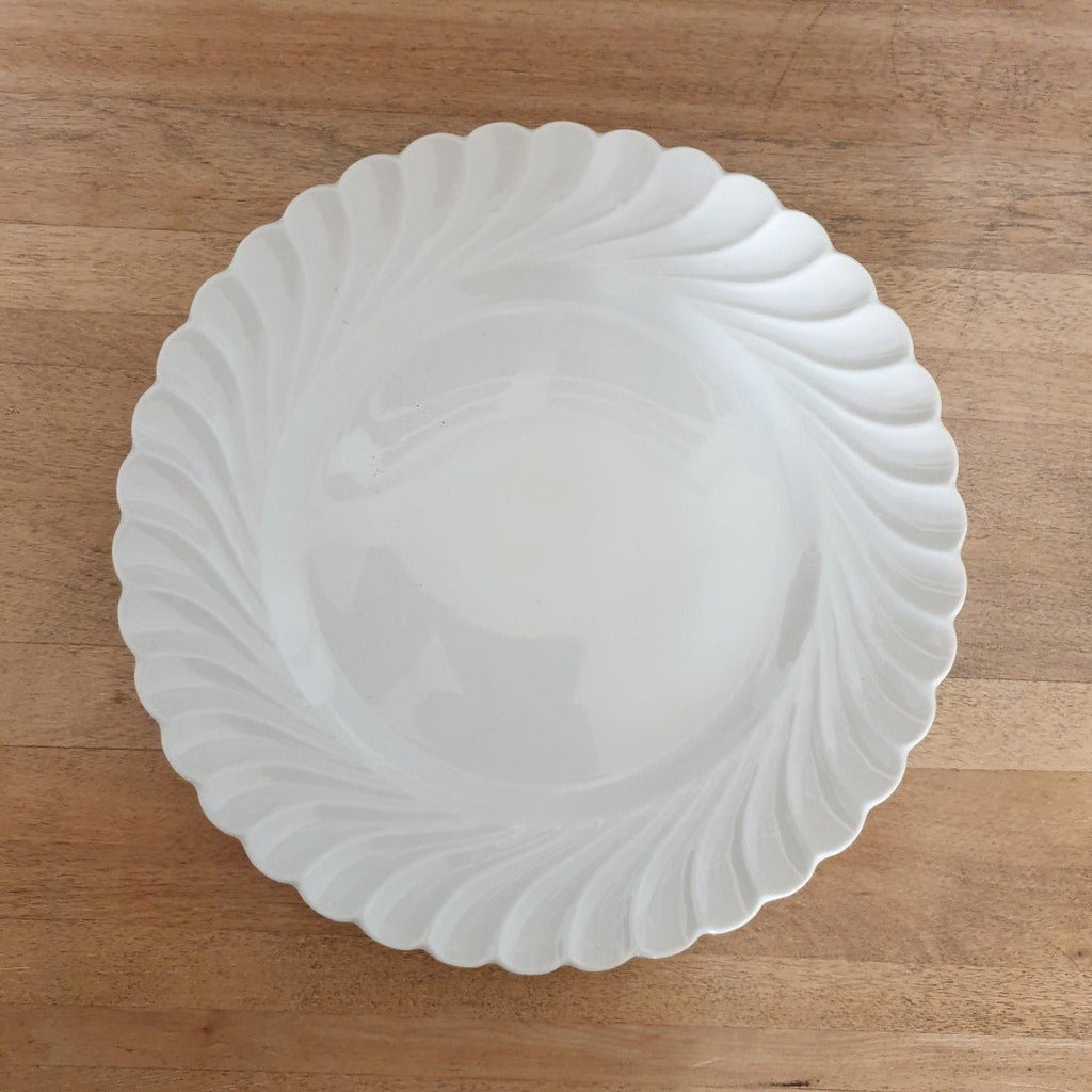 Assiette plate grande en porcelaine blanche de Limoges Haviland modèle Torse d. 24 cm - Hello Broc