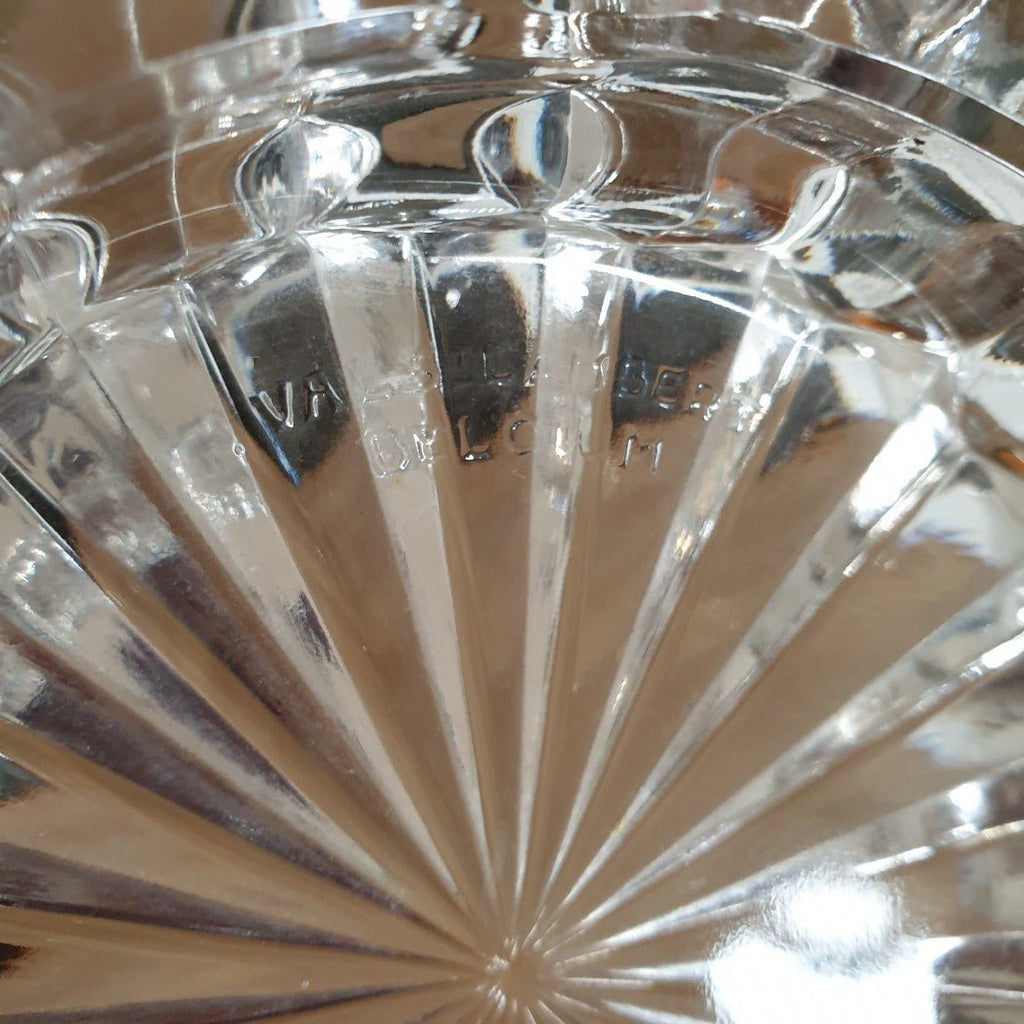 Cendrier en cristal moulé transparent Val Saint Lambert - Hello Broc