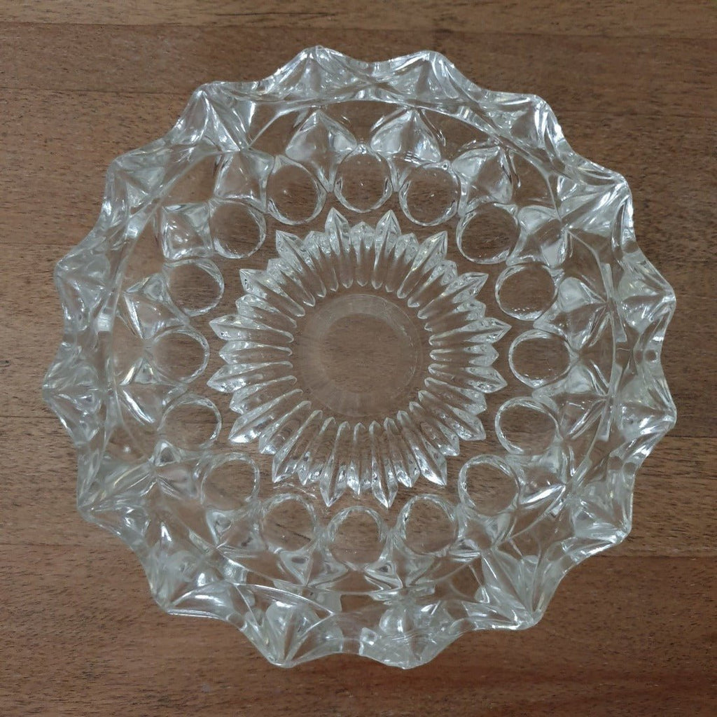 Cendrier en verre moulé transparent forme ronde étoilée - Hello Broc