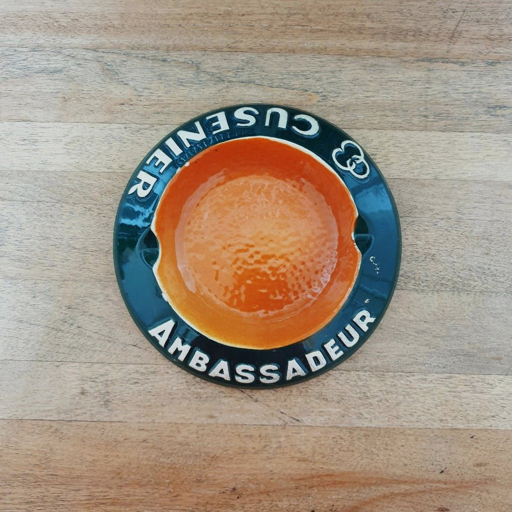 Cendrier rond en céramique Longchamp Cusenier Ambassadeur - Hello Broc