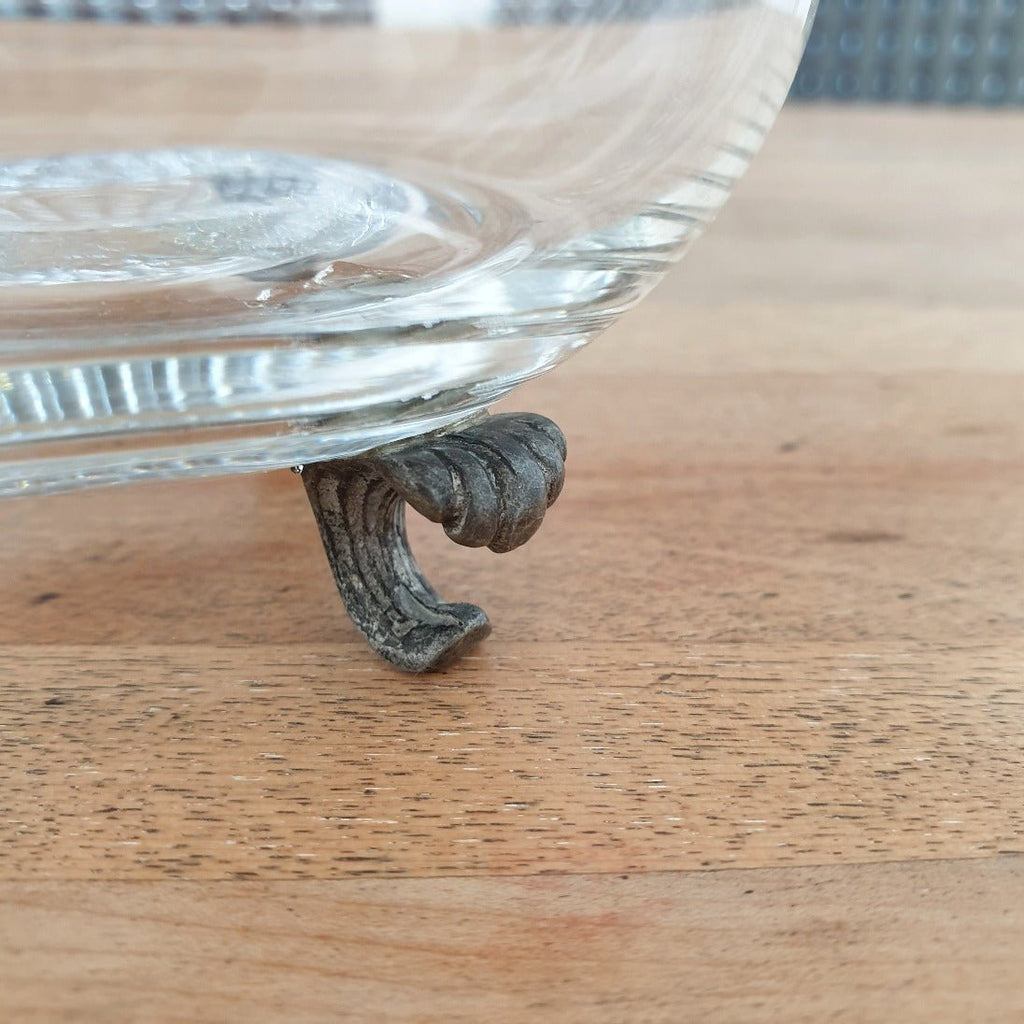 Coupelle tripode en verre et métal - pieds pattes de lion - Hello Broc