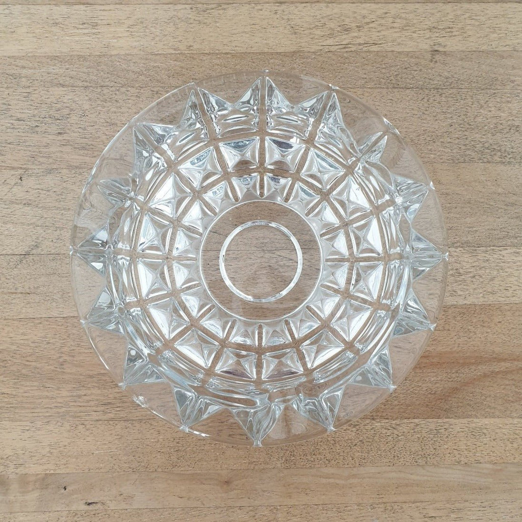 Elégant et grand cendrier rond en cristal moulé - Hello Broc