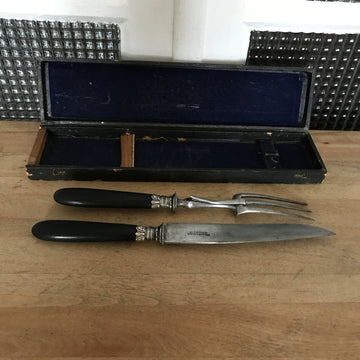 Ensemble de couverts à viande manche en ébène - Hello Broc