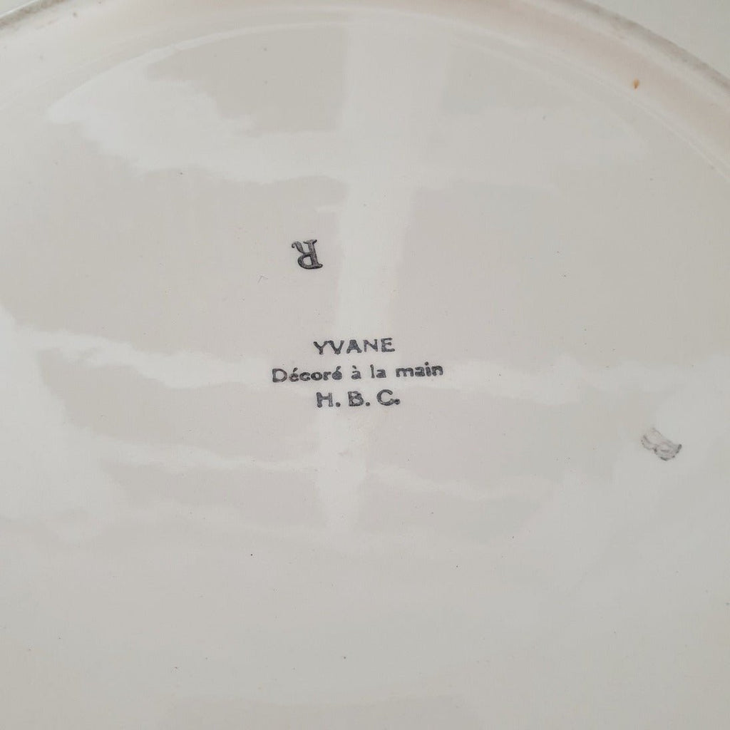 Grande vasque de toilette décor Yvane faïencerie de Choisy-le-Roi Art Déco - Hello Broc