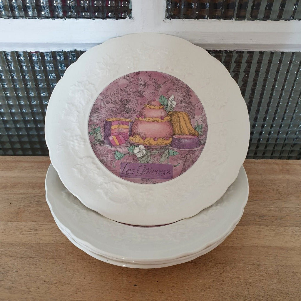 Lot d'assiettes à dessert en porcelaine de Gien création Marie-Pierre Boitard - 3 dessins au choix - Hello Broc