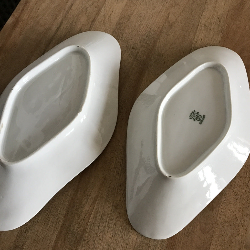 Lot de 2 raviers en porcelaine de Limoges Guérin & Co décor fleurs - Hello Broc