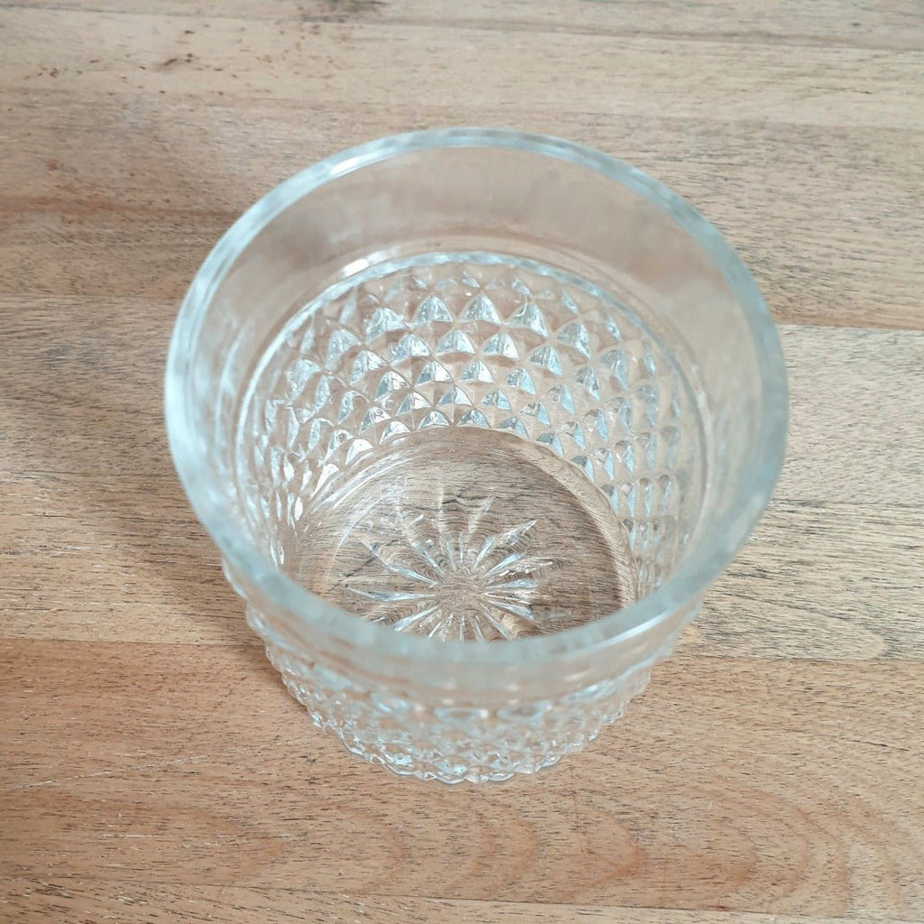 Lot de 6 verres à whisky en verre moulé motif pointe de diamant en losange - Hello Broc