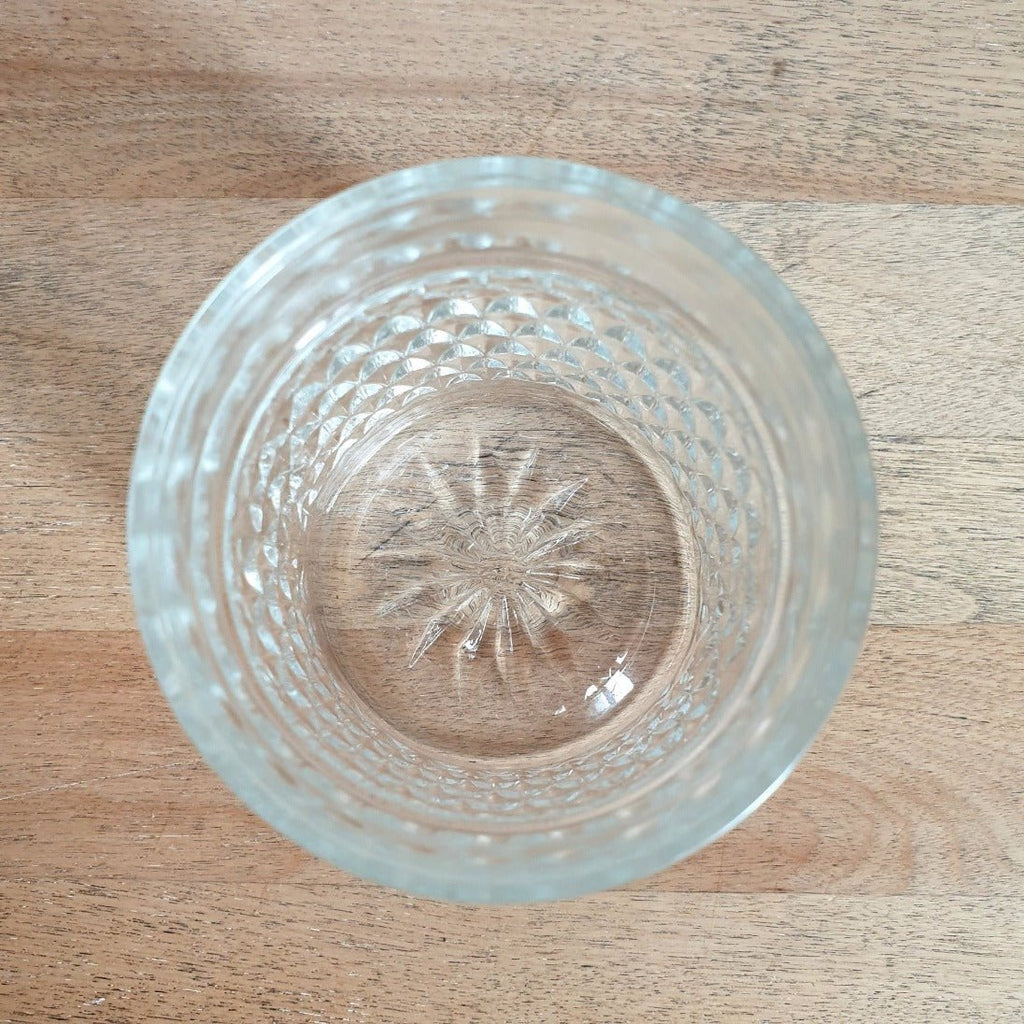 Lot de 6 verres à whisky en verre moulé motif pointe de diamant en losange - Hello Broc