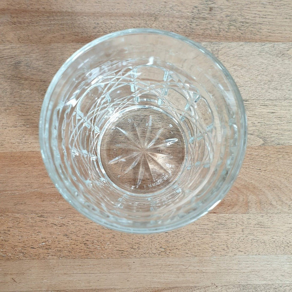 Lot de 6 verres à whisky en verre moulé motifs carrés et croix - Hello Broc