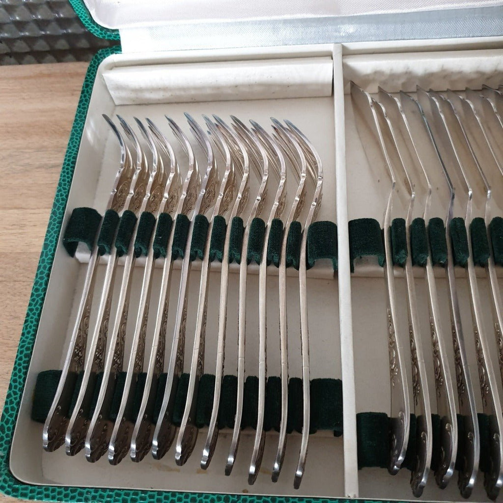 Ménagère service à poisson en métal argenté de 24 pièces pour 12 personnes - Hello Broc