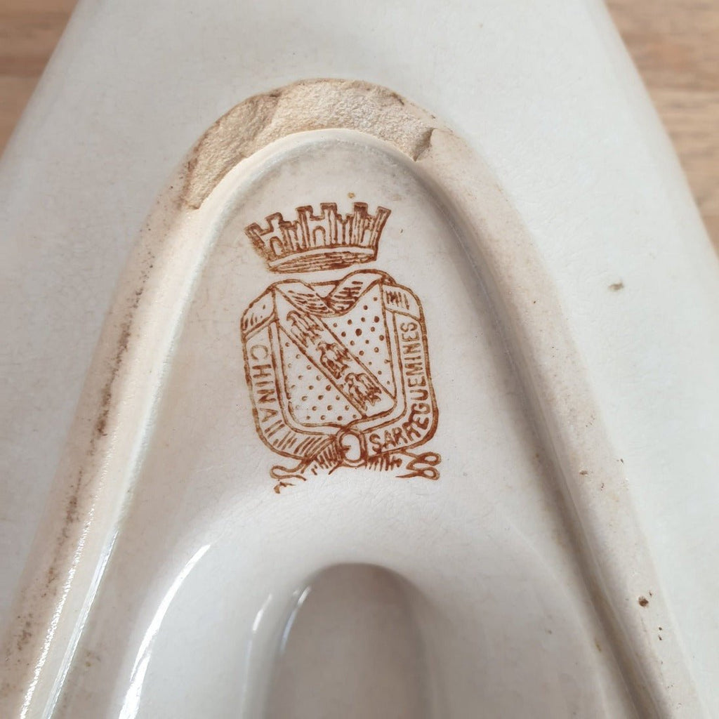 Saucière blanche en faïence fine China de Sarreguemines - Hello Broc