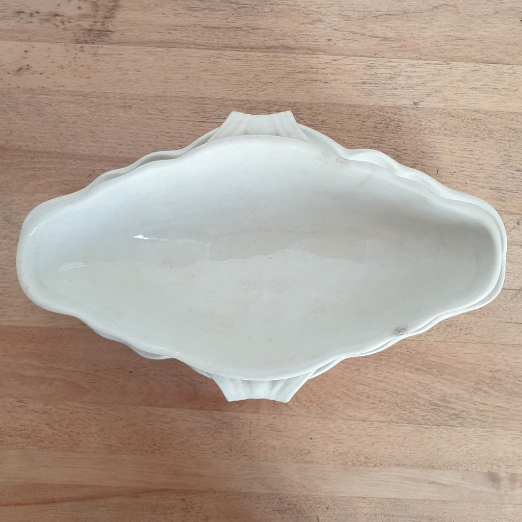 Saucière blanche en faïence fine China de Sarreguemines - Hello Broc