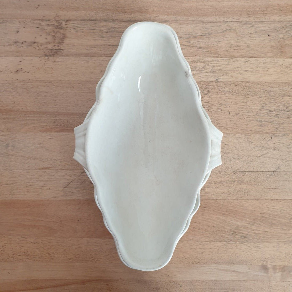 Saucière blanche en faïence fine China de Sarreguemines - Hello Broc