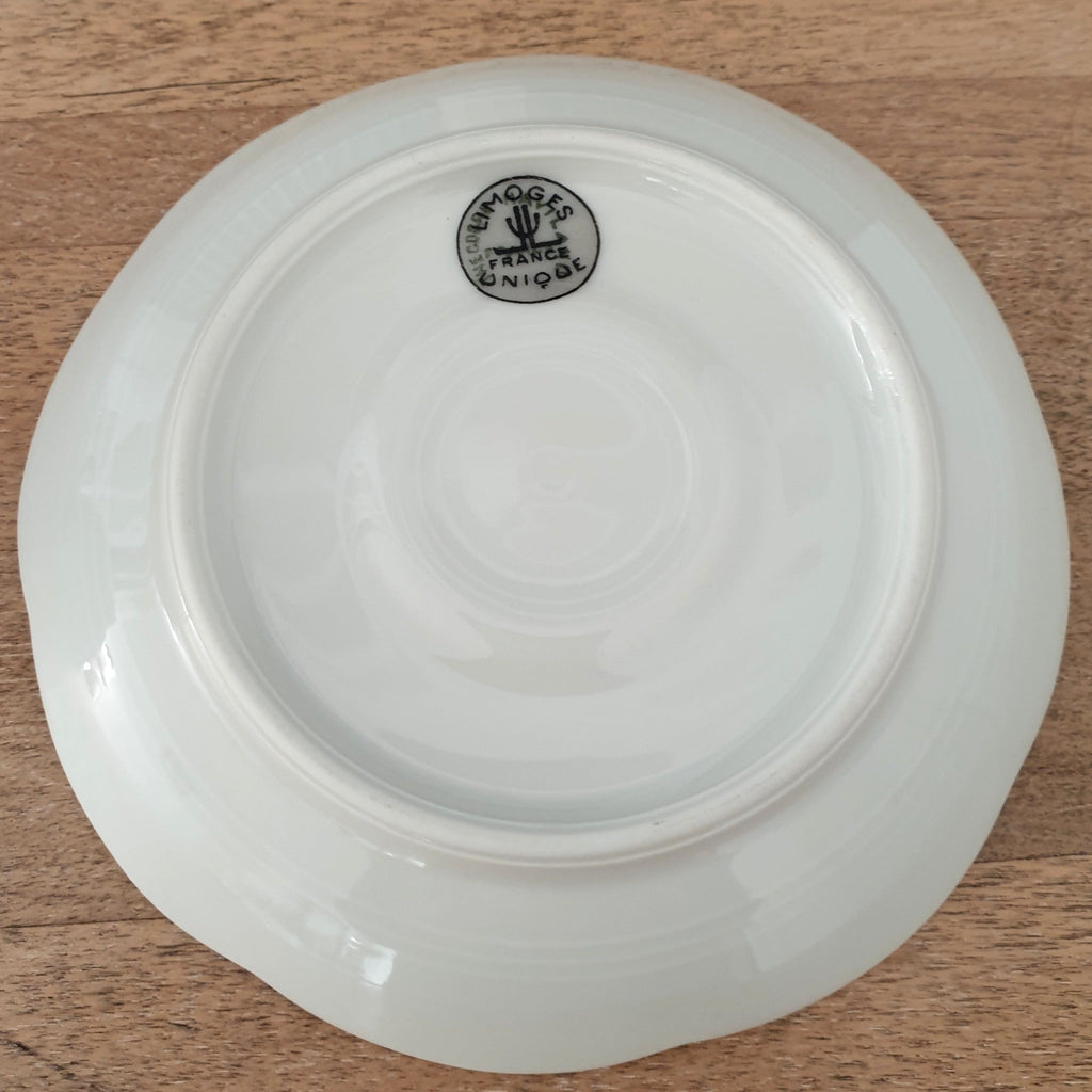 Service à thé ou café 1930 en porcelaine de Limoges blanche et liserés dorés Limoges Unique France - Hello Broc brocante en ligne