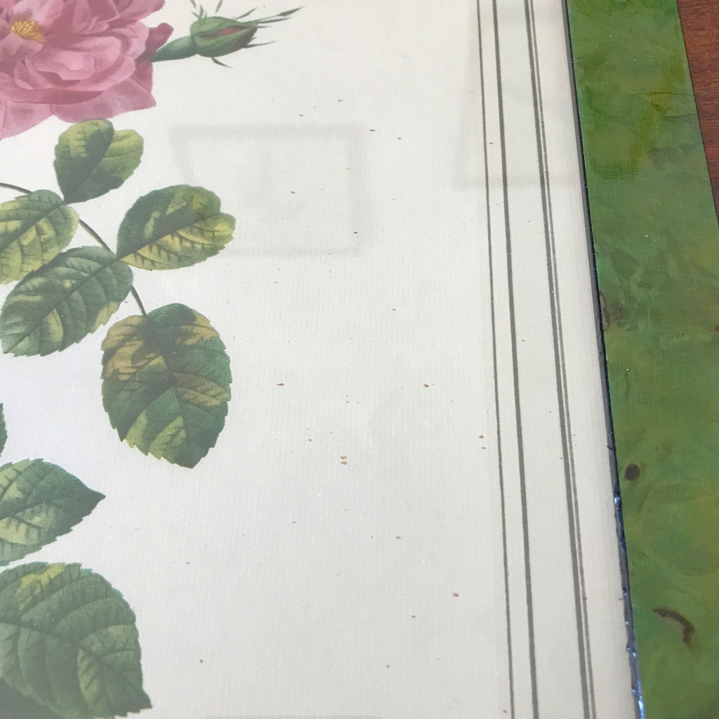 Impression encadrée tirée d'une lithographie de Redouté Rosa Bifera Variegata par Hello Broc brocante en ligne