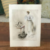 Illustration dessin original au crayon et pastel de E. Naudy (Alfred Renaudin) Circa 1920 - Femme découvrant son chien sur la coiffeuse par Hello Broc brocante en ligne