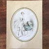 Illustration originale restaurée au crayon et pastel de E. Naudy (Alfred Renaudin) Circa 1920 - Femme et son chat jouant sur un fauteuil par Hello Broc brocante en ligne
