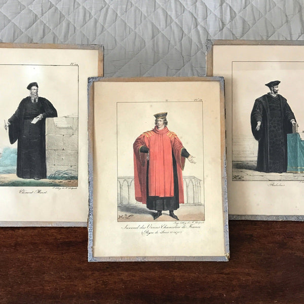 Lot de 3 impressions tirées de lithographies de François-Séraphin Delpech : Rabelais, Marot et Juvenel des Ursins par Hello Broc brocante en ligne