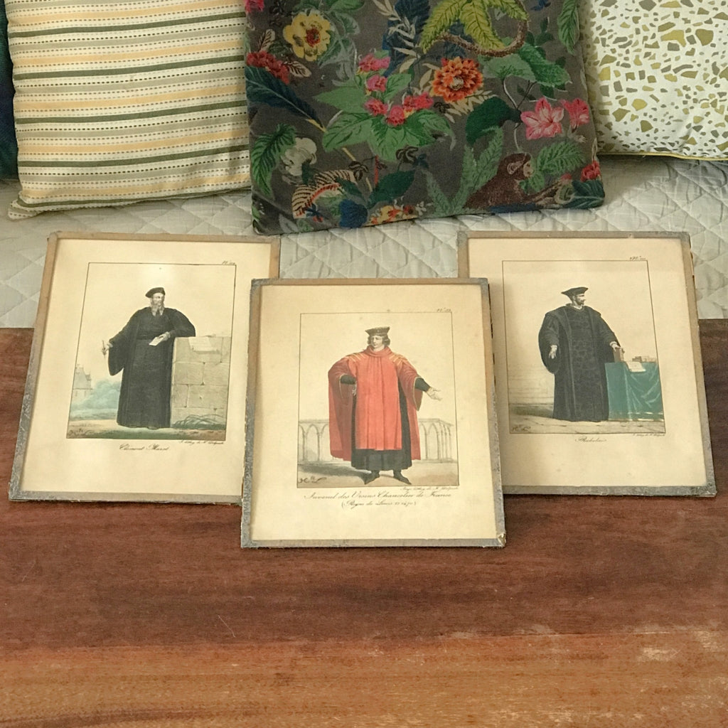 Lot de 3 impressions tirées de lithographies de François-Séraphin Delpech : Rabelais, Marot et Juvenel des Ursins par Hello Broc brocante en ligne