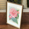 Illustration d'une grande fleur rose encadrement en bois 37 x 28 cm par Hello Broc brocante en ligne