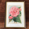 Illustration d'une grande fleur rose encadrement en bois 37 x 28 cm par Hello Broc brocante en ligne