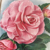 Illustration d'une grande fleur rose encadrement en bois 37 x 28 cm par Hello Broc brocante en ligne