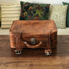 Petite valise vintage en cuir 42 x 32 x 16,5 cm par Hello Broc brocante en ligne