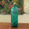 Bouteille vintage bleue droite col court en verre moulé contenance de   litre par Hello Broc brocante en ligne