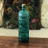 Bouteille bleue droite col court en verre moulé - Hello Broc