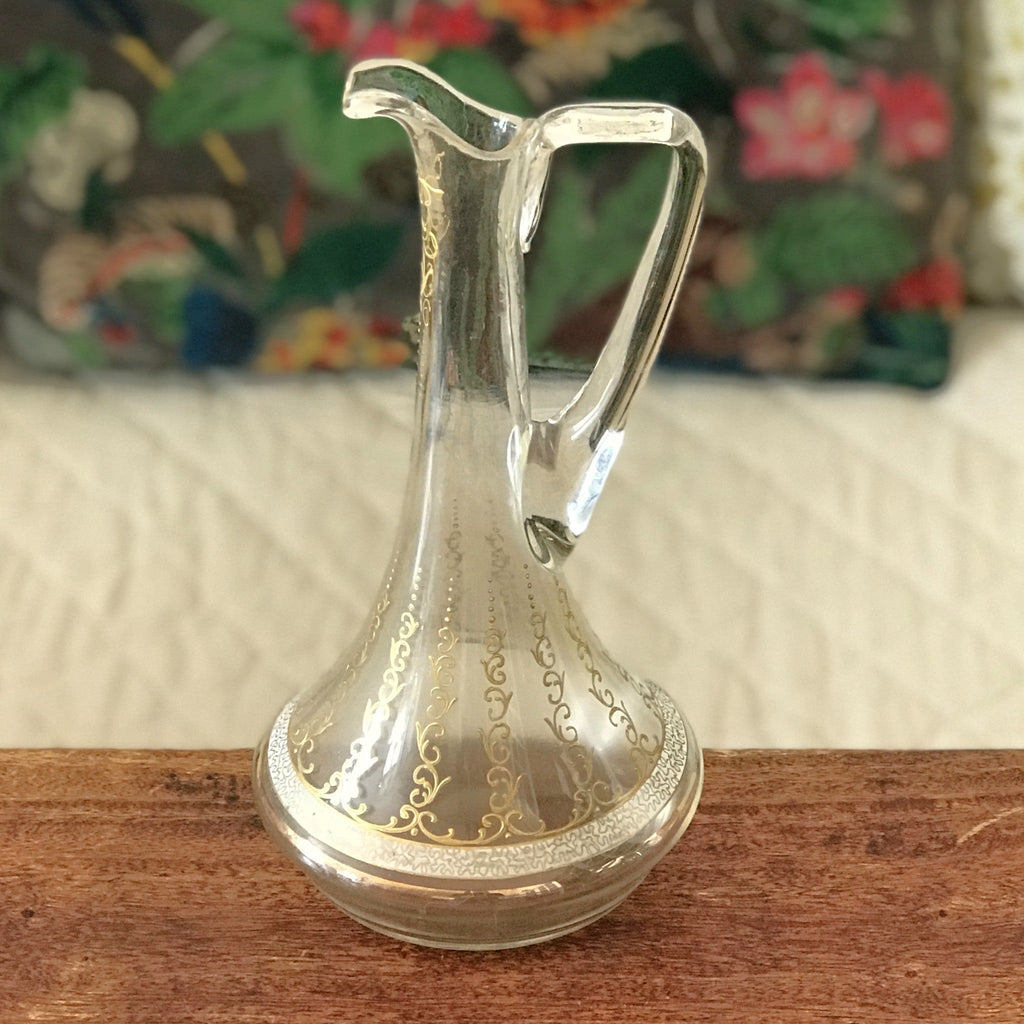 Petite carafe ou aiguière décorative au col long décorée à la main époque Art Nouveau par Hello Broc brocante en ligne