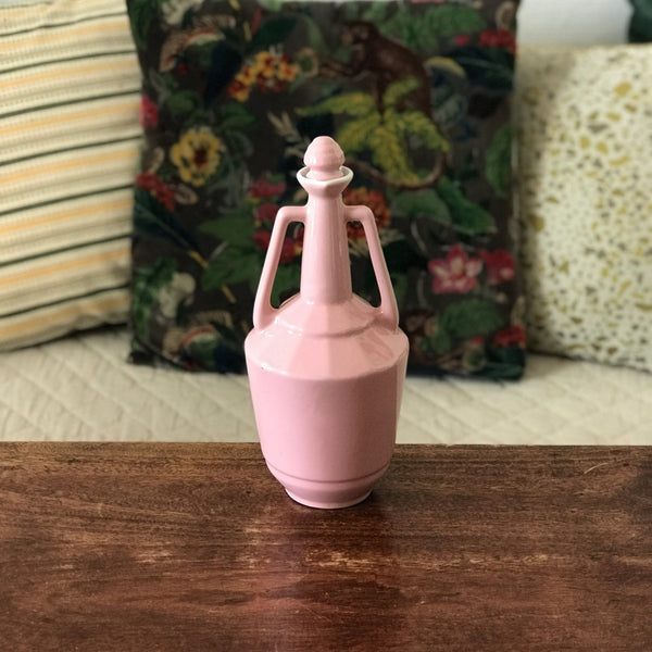 Carafon à double anse en céramique rose par Hello Broc brocante en ligne