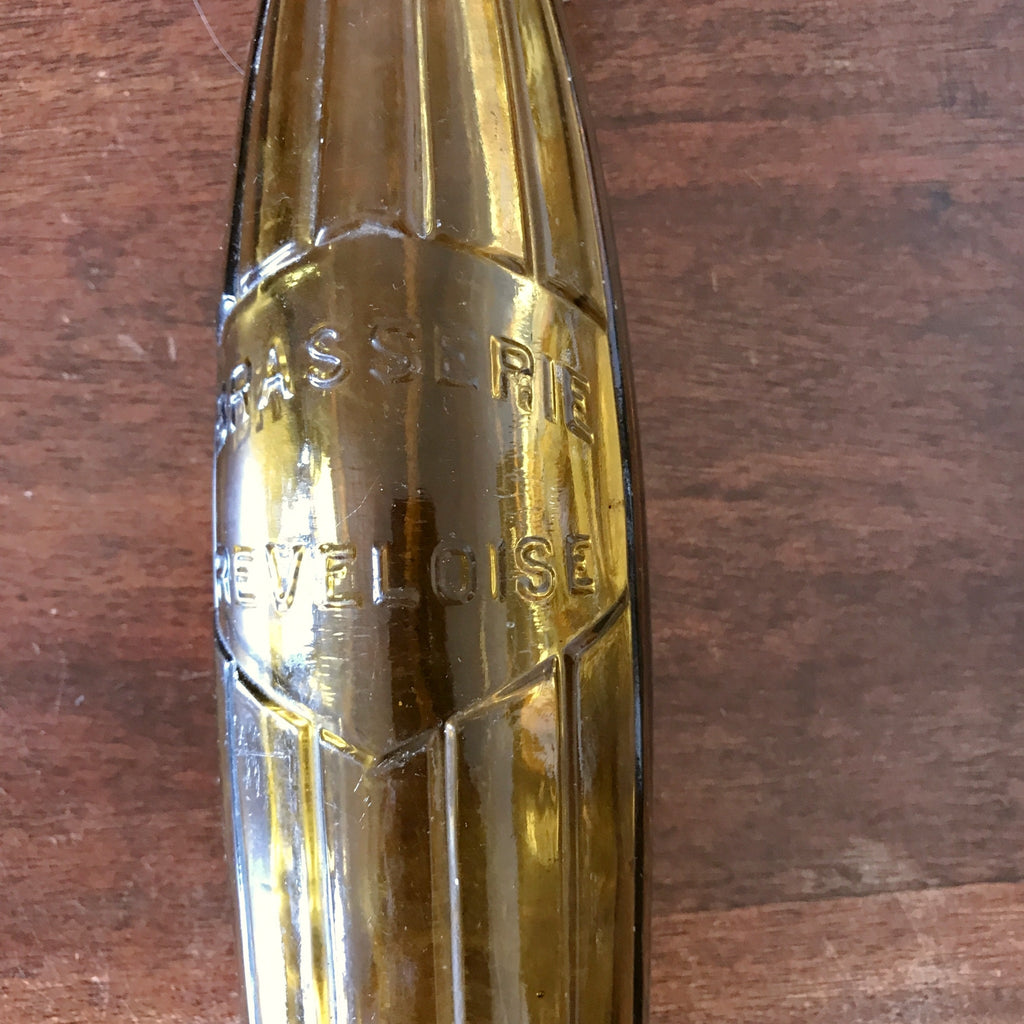 Ancienne bouteille de bière en verre moulé ambré de 48 cl brasserie à Revel France par Hello Broc brocante en ligne