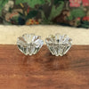 Paire de bougeoirs bas en cristal de Bayel  vintage en forme de fleur par Hello Broc brocante en ligne