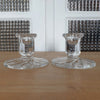 Paire de bougeoirs vintage en cristal de Bohème moulé et creusé par Hello Broc brocante en ligne
