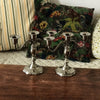 Paire de bougeoirs à 3 feux 2 branches en métal argenté Swanski par Hello Broc brocante en ligne