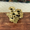 Bougeoir vintage en forme de bouquet de fleurs en laiton doré par Hello Broc brocante en ligne