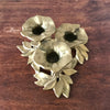 Bougeoir vintage en forme de bouquet de fleurs en laiton doré par Hello Broc brocante en ligne
