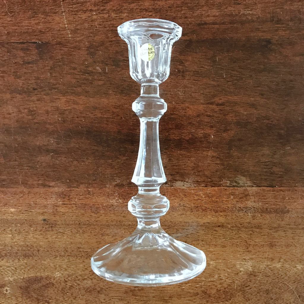 Magnifique paire de bougeoirs hauts en cristal d'Arques, chandeliers vintage années 80 / 90 par Hello Broc brocante en ligne