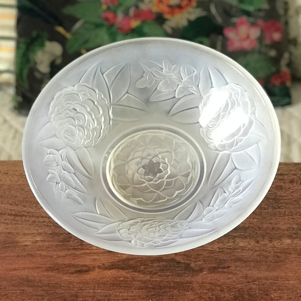 Grande coupe ou plat creux en verre dépoli dans le goût de Jacques Landier par Hello Broc brocante en ligne